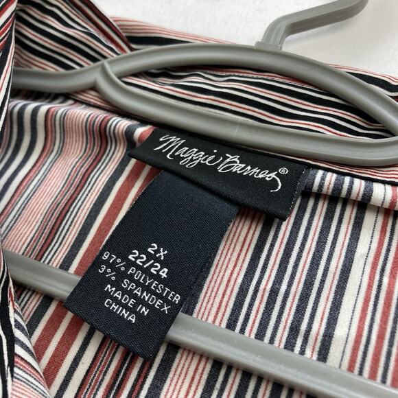 Maggie‎ Barnes Striped Classic Button Up Shirt Size 2X Career Capsule Basics - Picture 5 of 11